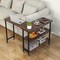 Costway 360° Rotatable Sofa Side Table L-shaped Laptop Desk Snack Table withShelf Patented Brown/Natural/Walnut/Rustic Brown